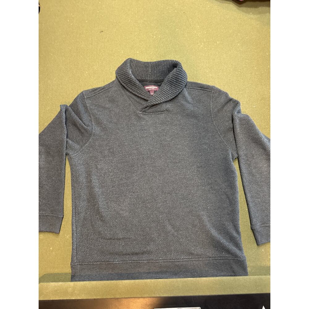 Johnston & Murphy Mens Sweater Dark Gray Shawl Collared Preppy Size‎ Large